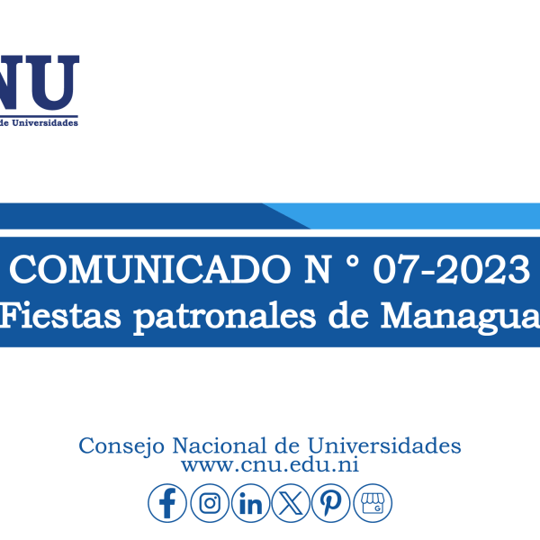 Comunicado No. 07-2023 | Fiestas patronales de Managua